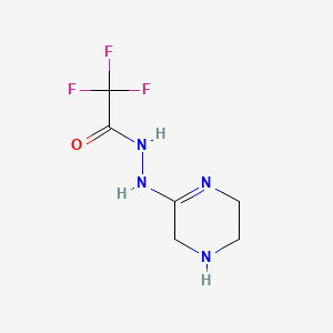 Chemical structure of Acetic acid, trifluoro-, (2Z)-piperazinylidenehydrazide