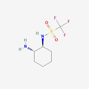 Chemical structure of N-[(1S,2S)-2-Aminocyclohexyl]-1,1,1-trifluoromethanesulfonamide