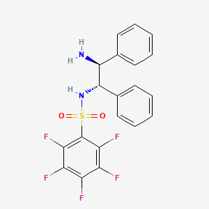 Chemical structure of N-[(1S,2S)-2-Amino-1,2-diphenylethyl]-2,3,4,5,6-pentafluorobenzenesulfonamide