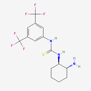 Chemical structure of N-[(1R,2R)-2-Aminocyclohexyl]-N'-[3,5-bis(trifluoromethyl)phenyl]thiourea