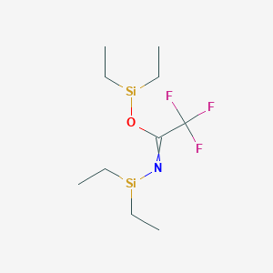 Chemical structure of N,O-Bis(diethylhydrogensilyl)trifluoroacetamide