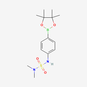 Chemical structure of N,N-Dimethyl-N'-[4-(4,4,5,5-tetramethyl-1,3,2-dioxaborolan-2-yl)phenyl]sulfamide