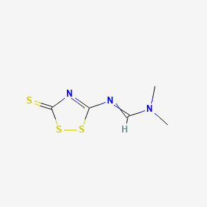 Chemical structure of N,N-Dimethyl-N'-(3-thioxo-3H-1,2,4-dithiazol-5-yl)formimidamide