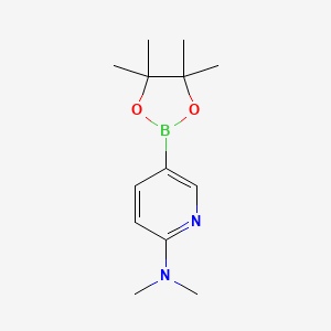 Chemical structure of N,N-Dimethyl-5-(4,4,5,5-tetramethyl-1,3,2-dioxaborolan-2-yl)pyridin-2-amine