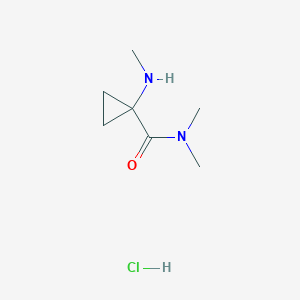 Chemical structure of N,N-Dimethyl-1-(methylamino)cyclopropane-1-carboxamide hydrochloride