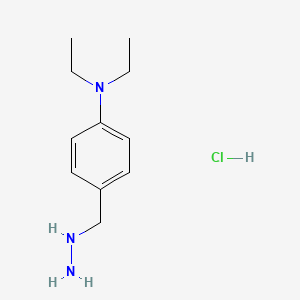 Chemical structure of N,N-Diethyl-4-(hydrazineylmethyl)aniline xhydrochloride