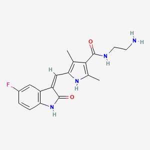 Chemical structure of N,N-Didesethyl Sunitinib Hydrochloride