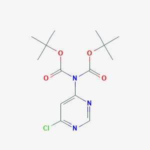 Chemical structure of N,N-DiBoc-4-amino-6-chloropyrimidine