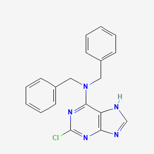Chemical structure of N,N-Dibenzyl-2-chloro-9H-purin-6-amine