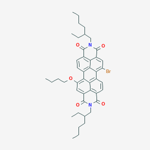 Chemical structure of N,N'-di(2-ethylhexyl)-1-bromo-7-(n-butoxyl)-3,4:9,10-perylene diimide