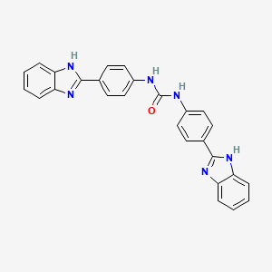 Chemical structure of 1,3-bis[4-(1H-benzimidazol-2-yl)phenyl]urea