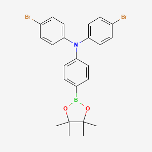 Chemical structure of N,N-Bis(4-bromophenyl)-4-(4,4,5,5-tetramethyl-1,3,2-dioxaborolan-2-yl)aniline