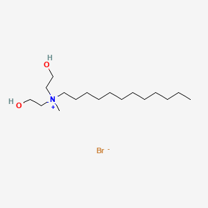 Chemical structure of N,N-Bis(2-hydroxyethyl)-N-methyldodecan-1-aminium bromide