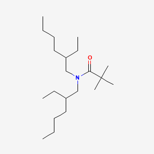 Chemical structure of N,N-bis(2-ethylhexyl)-2,2-dimethylpropanamide