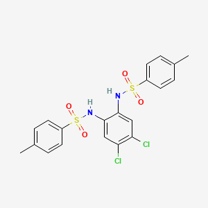 Chemical structure of N,N'-(4,5-dichloro-1,2-phenylene)bis(4-methylbenzenesulfonamide)