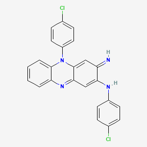 Chemical structure of N,5-bis(4-chlorophenyl)-3,5-dihydro-3-imino-2-phenazinamine