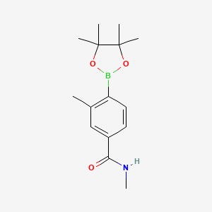 Chemical structure of N,3-dimethyl-4-(4,4,5,5-tetramethyl-1,3,2-dioxaborolan-2-yl)benzamide