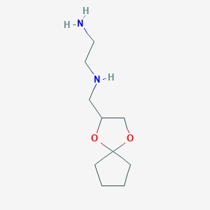 Chemical structure of N1-(1,4-Dioxaspiro[4.4]nonan-2-ylmethyl)ethane-1,2-diamine