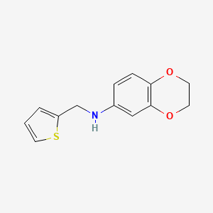 Chemical structure of N-(Thiophen-2-ylmethyl)-2,3-dihydro-1,4-benzodioxin-6-amine