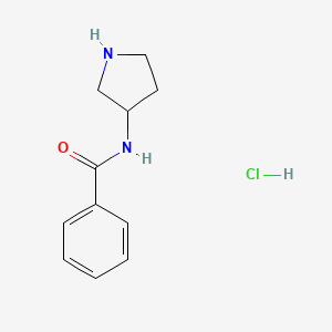 Chemical structure of N-(Pyrrolidin-3-yl)benzamide hydrochloride