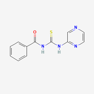 Chemical structure of N-(pyrazin-2-ylcarbamothioyl)benzamide