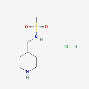 Chemical structure of N-(Piperidin-4-ylmethyl)methanesulfonamide hydrochloride