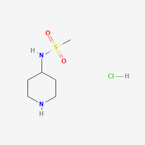 Chemical structure of N-(Piperidin-4-yl)methanesulfonamide hydrochloride