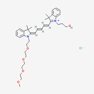 Chemical structure of N-(m-PEG4)-N'-hydroxypropyl-Cy5