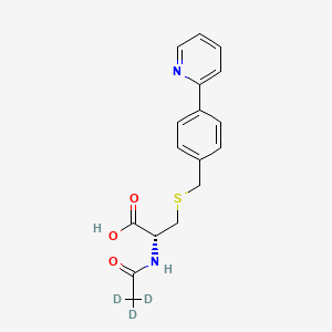 Chemical structure of N-(Acetyl-d3)-S-[4-(2-pyridinyl)benzyl]-L-cysteine