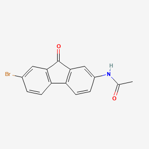 Chemical structure of N-(7-bromo-9-oxofluoren-2-yl)acetamide