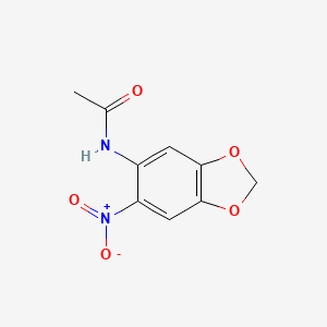 Chemical structure of N-(6-nitro-1,3-benzodioxol-5-yl)acetamide