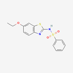 Chemical structure of N-(6-Ethoxy-2-benzothiazolyl)benzenesulfonamide