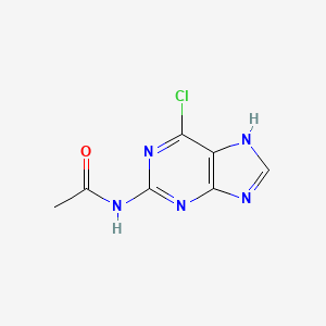 Chemical structure of N-(6-Chloro-7H-purin-2-yl)acetamide