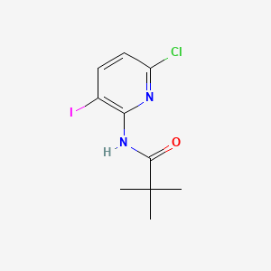 Chemical structure of N-(6-chloro-3-iodopyridin-2-yl)pivalaMide