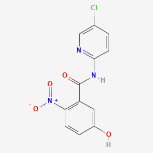 Chemical structure of N-(5-Chloropyridin-2-yl)-5-hydroxy-2-nitrobenzamide