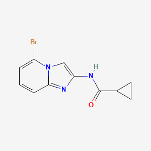 Chemical structure of N-(5-Bromoimidazo[1,2-a]pyridin-2-yl)cyclopropanecarboxamide