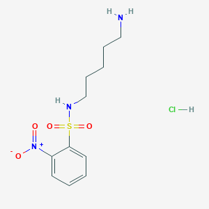 Chemical structure of N-(5-Aminopentyl)-2-nitrobenzenesulfonamide Hydrochloride