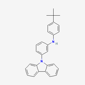 Chemical structure of N-(4-tert-butylphenyl)-3-(9H-carbazol-9-yl)aniline