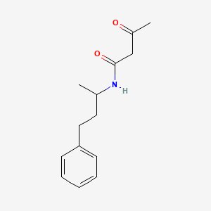 Chemical structure of N-(4-phenylbutan-2-yl) 3-oxobutanamide