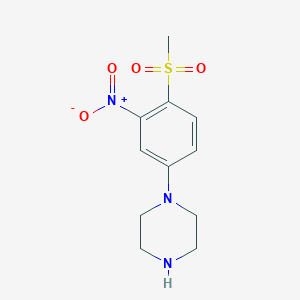 Chemical structure of N-(4-Methylsulphonyl-3-nitrophenyl)piperazine
