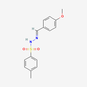 Chemical structure of N-(4-methoxybenzylidene)-4-methylbenzenesulfonohydrazide