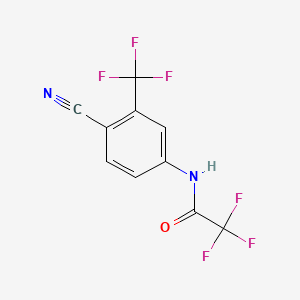 Chemical structure of N-(4-Cyano-3-(trifluoromethyl)phenyl)-2,2,2-trifluoroacetamide