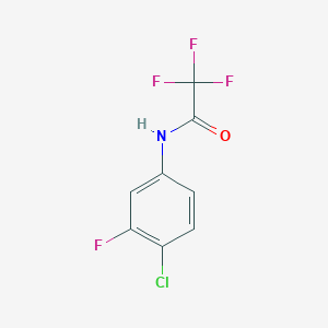 Chemical structure of N-(4-chloro-3-fluorophenyl)-2,2,2-trifluoroacetamide