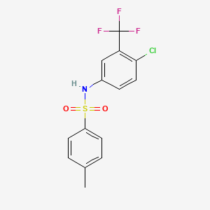 Chemical structure of N-(4-CHloro-3-(trifluoromethyl)phenyl)-4-methylbenzenesulfonamide