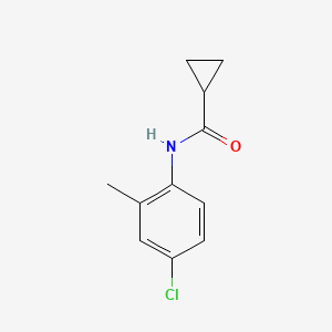 Chemical structure of N-(4-chloro-2-methylphenyl)cyclopropanecarboxamide