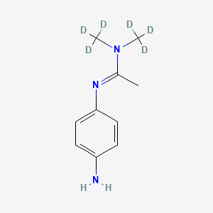 Chemical structure of N'-(4-Aminophenyl)-N,N-dimethylacetamidine-d6