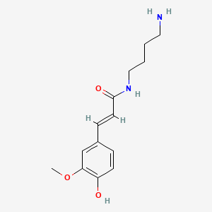 Chemical structure of N-(4-Aminobutyl)-3-(4-hydroxy-3-methoxyphenyl)acrylamide