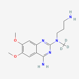 Chemical structure of N-(4-Amino-6,7-dimethoxyquinazol-2-yl)-N-methyl-d3-propylenediamine