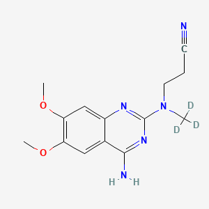 Chemical structure of N-(4-Amino-6,7-dimethoxyquinazol-2-yl)-N-(methyl-d3)-2-cyanoethylamine