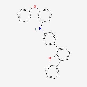 Chemical structure of N-(4-(DiPhenyl [b, d] Furan-4-yl) Phenyl) DiPhenyl [b, d] Furan-1-Amine